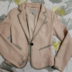 Beautiful Blush wool blazer w/striped trims